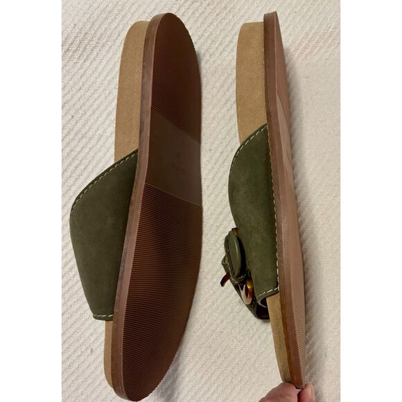 Boden Hardware Mule Footbed Sandal, Deep Olive, Sz 41 (9.5) NEW - Picture 6 of 9